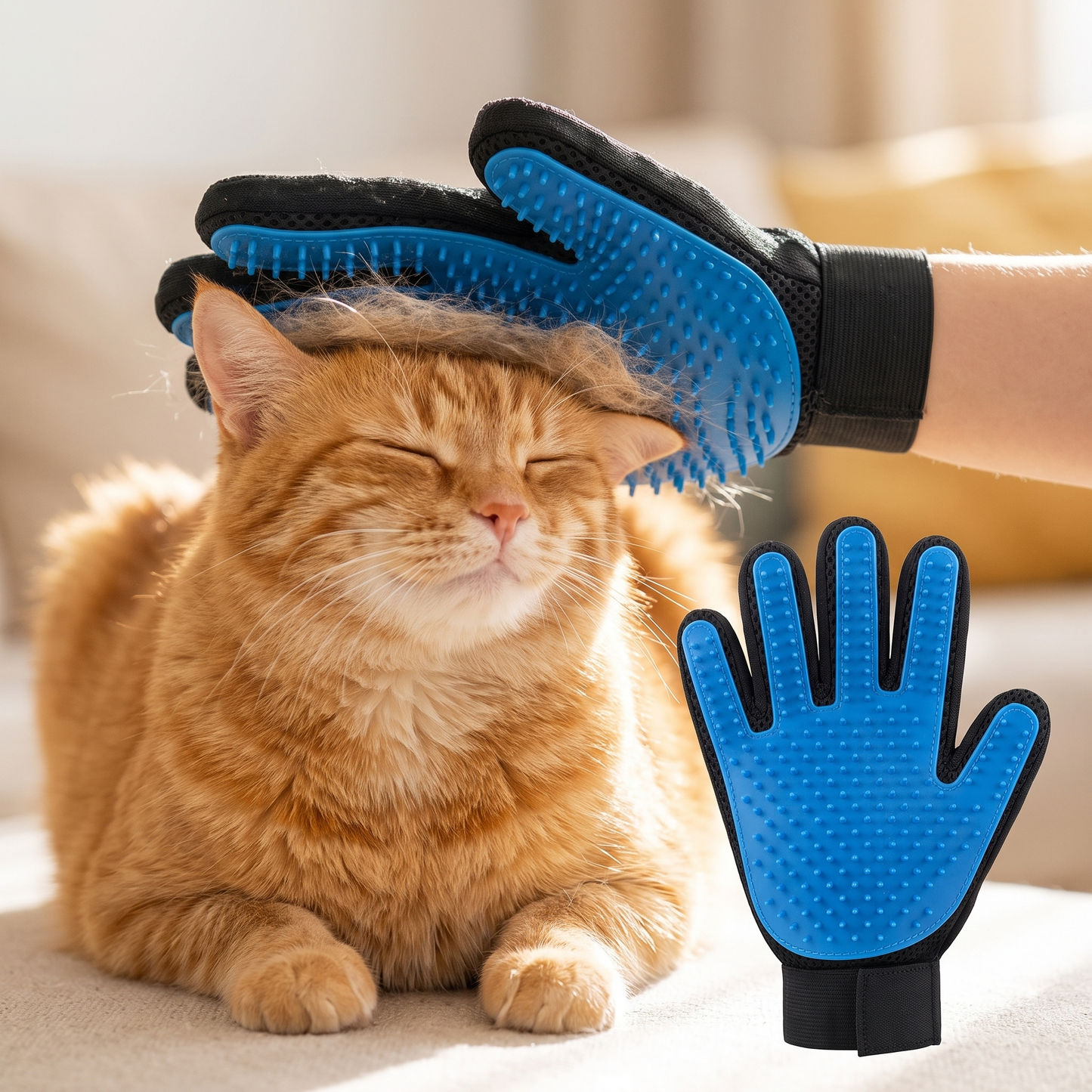 Grooming Glove — Reduce Loose Fur & Hairballs