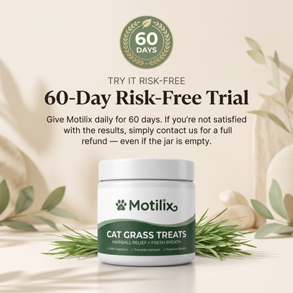 Motilix® Cat Grass Treats — Natural Hairball Relief & Fresh Breath